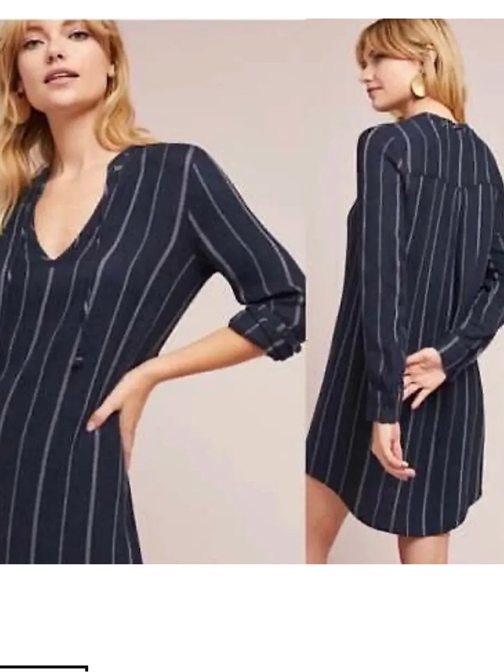 cloth & stone navy striped tunic top